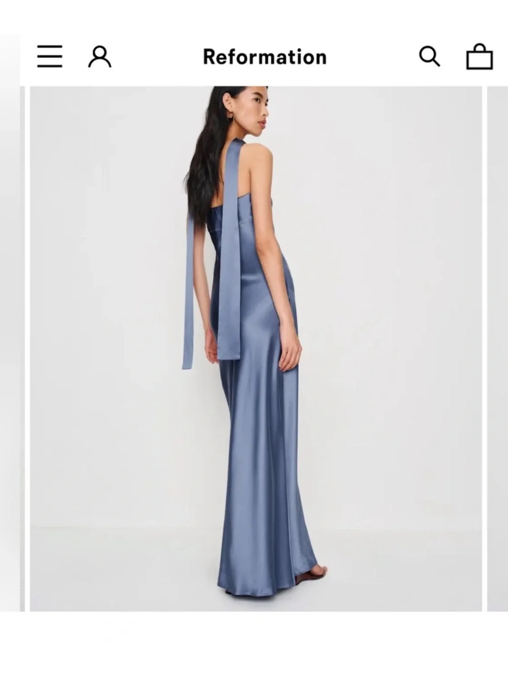 NWT REFORMATION OREN SILK DRESS, CORNFLOWER XS - Picture 1 of 10